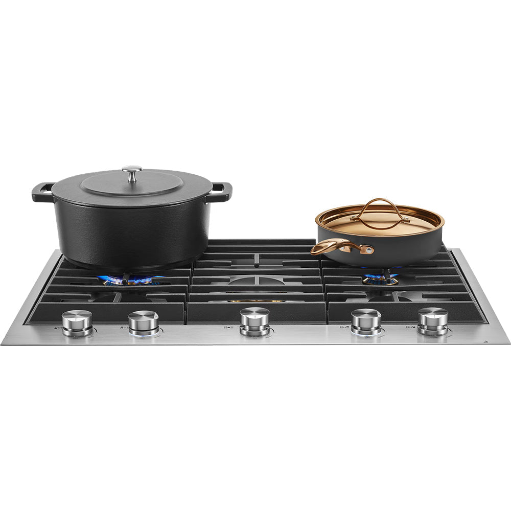 30" Euro-Style 5-Burner Gas Cooktop in Stainless Steel