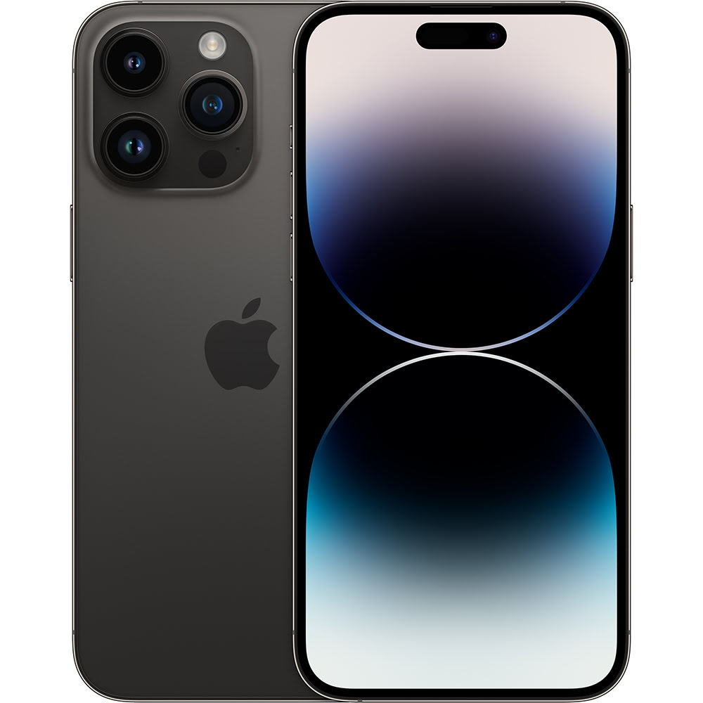 6.7" iPhone 14 Pro Max 128GB Sim-Free Space Black - Preowned with 2-Port PowerPort 24W Wall Charger