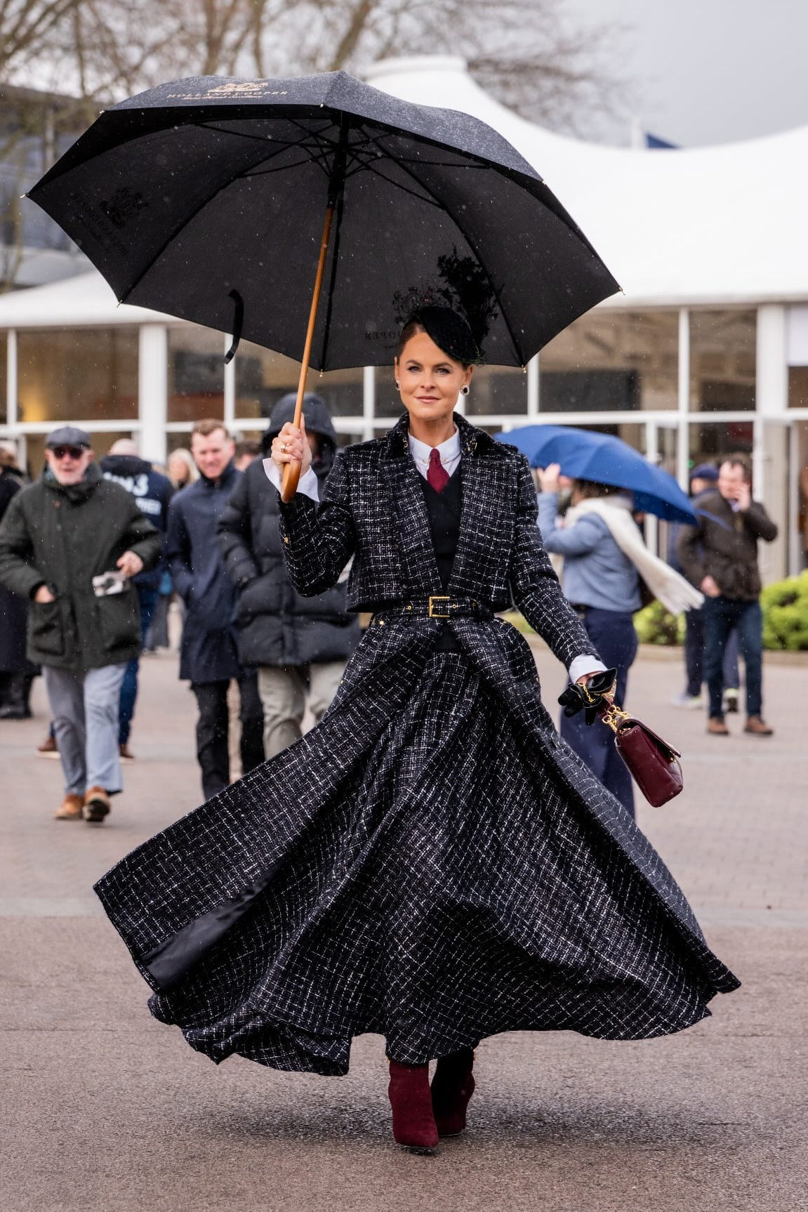 Jade's Cheltenham Look (Black & Silver Couture Tweed)