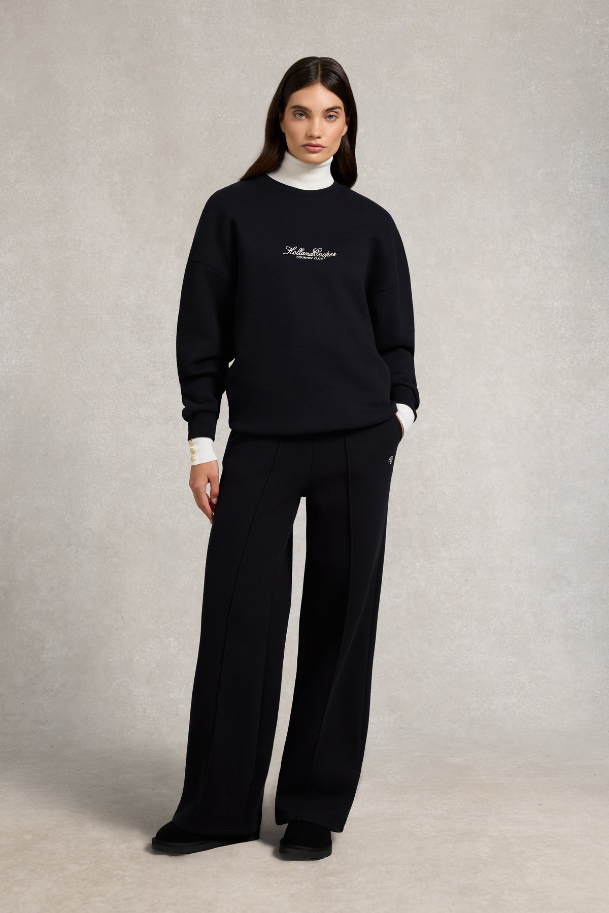 Relaxed Fit Crew Neck Sweat (Black)