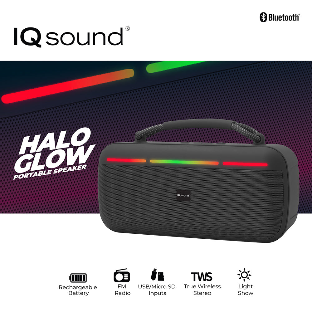 Halo Glow Portable Bluetooth Speaker - Black