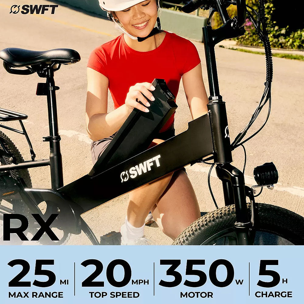 25mi Max Operating Range & 20 mph Max Speed R.X E-Bike
