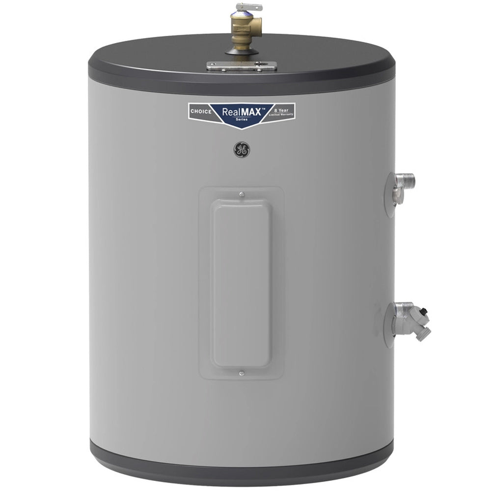 18 Gallon 5,500 Watt Low Boy Water Heater with 2.1 Gal Water Expansion Tank with Water Heater Hoses and Drip Pan