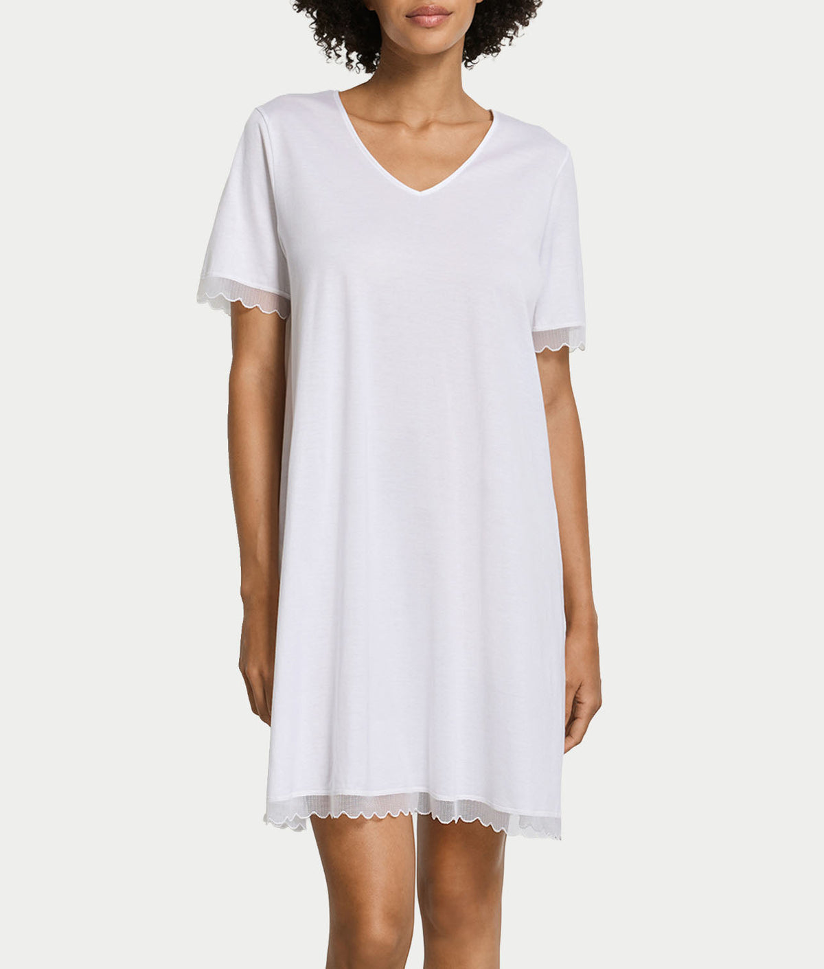 Inaya Scalloped Lace Cotton Nightgown