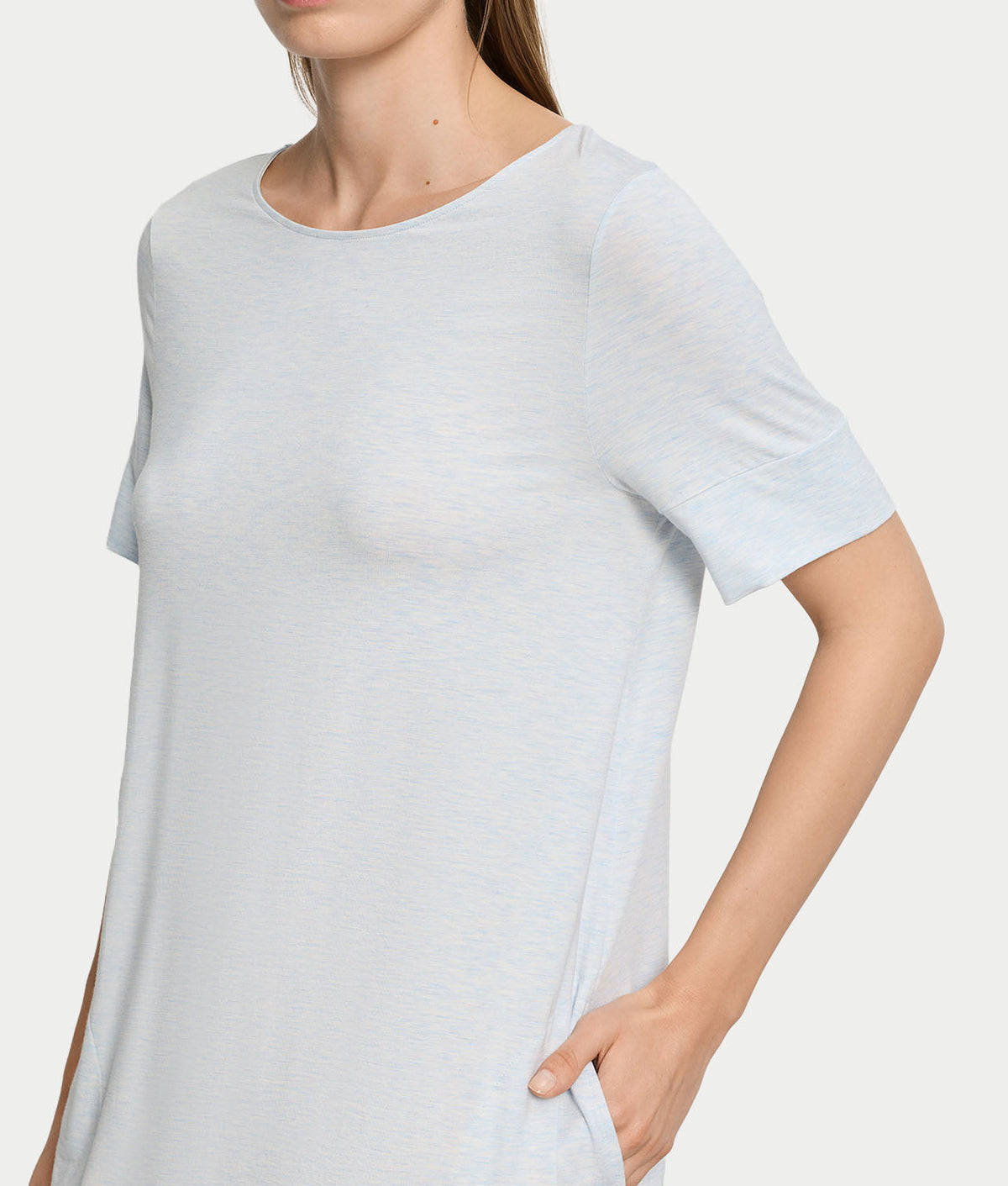Natural Elegance Round Neck Nightgown