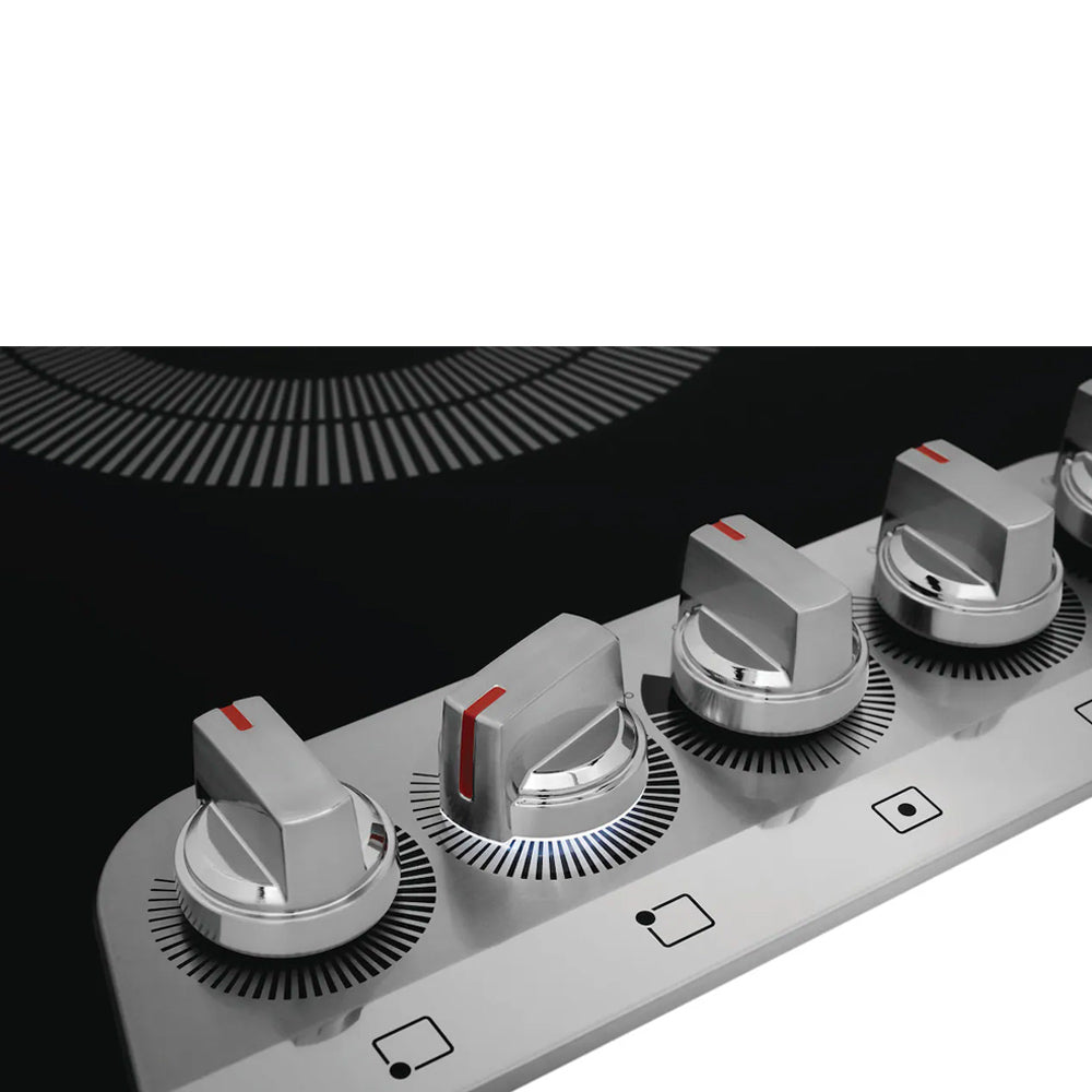 36" 5-Element Radiant Electric Cooktop in Black with Backlit LED Knobs