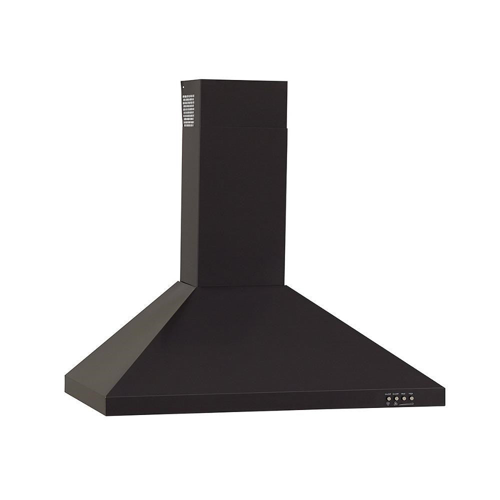 30-inch Contemporary Wall Mount Range Hood - Black Stainless