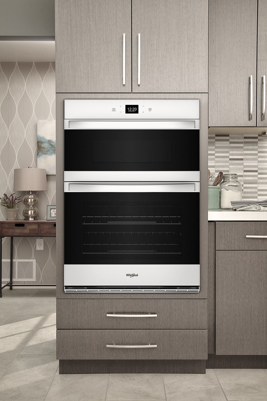 27'' Smart Built-In Electric Convection Double Wall Oven in White with Air Fry