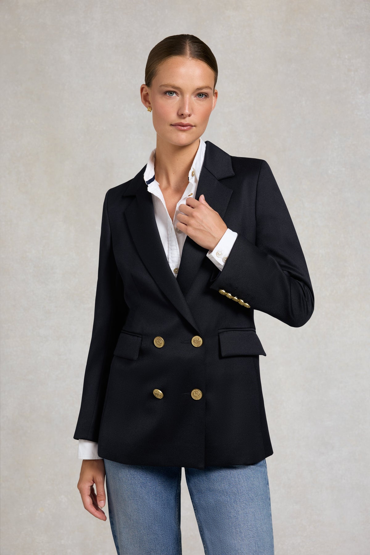 Double Breasted Blazer (Navy Twill)