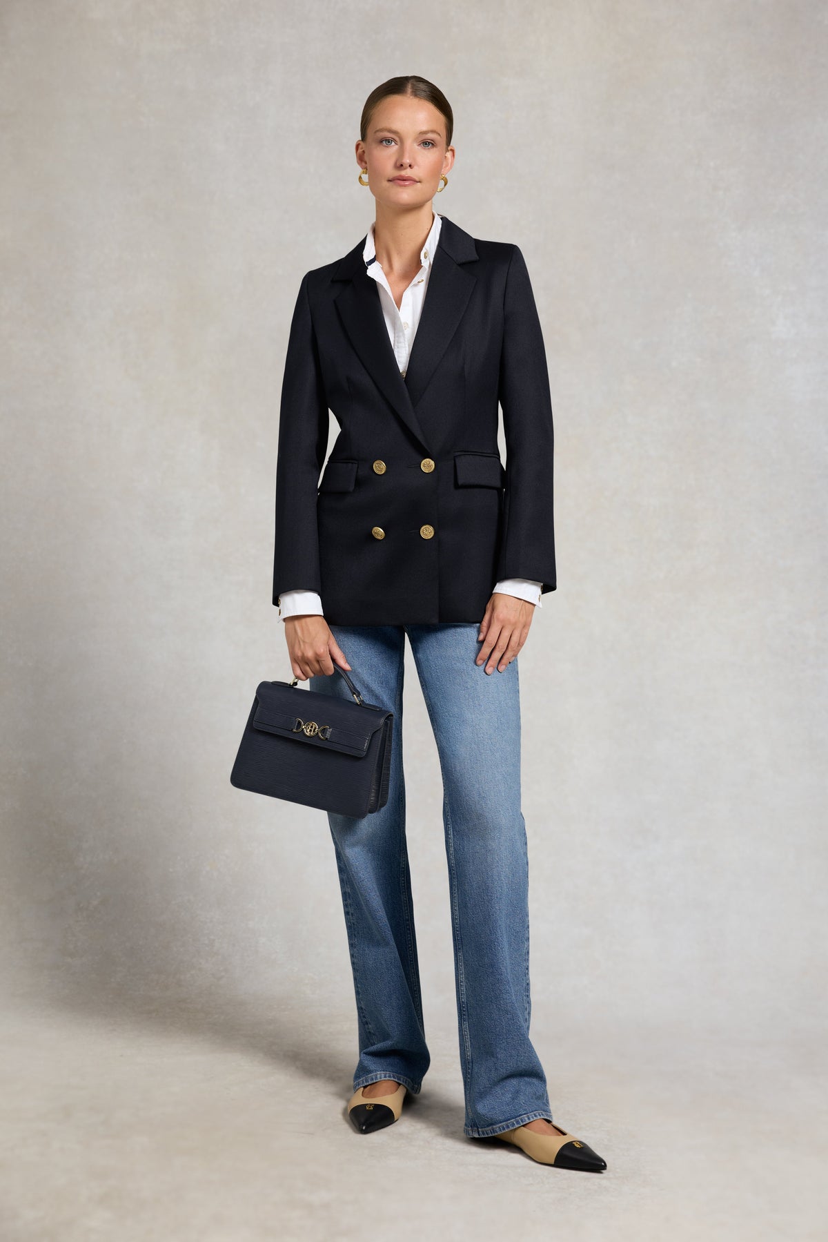 Double Breasted Blazer (Navy Twill)