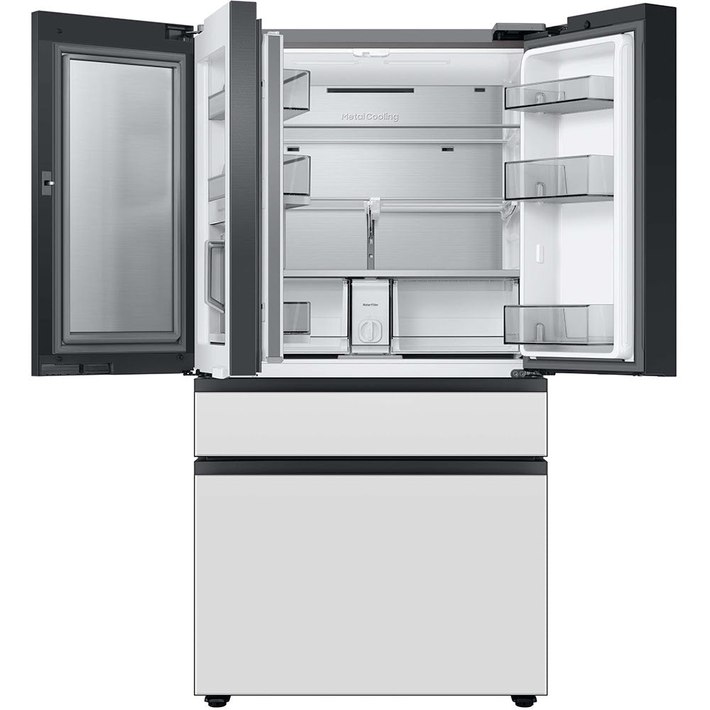 23.0 CuFt Smart Bespoke Panel Ready 4-Door French-Door Refrigerator in Morning Blue with Beverage Center