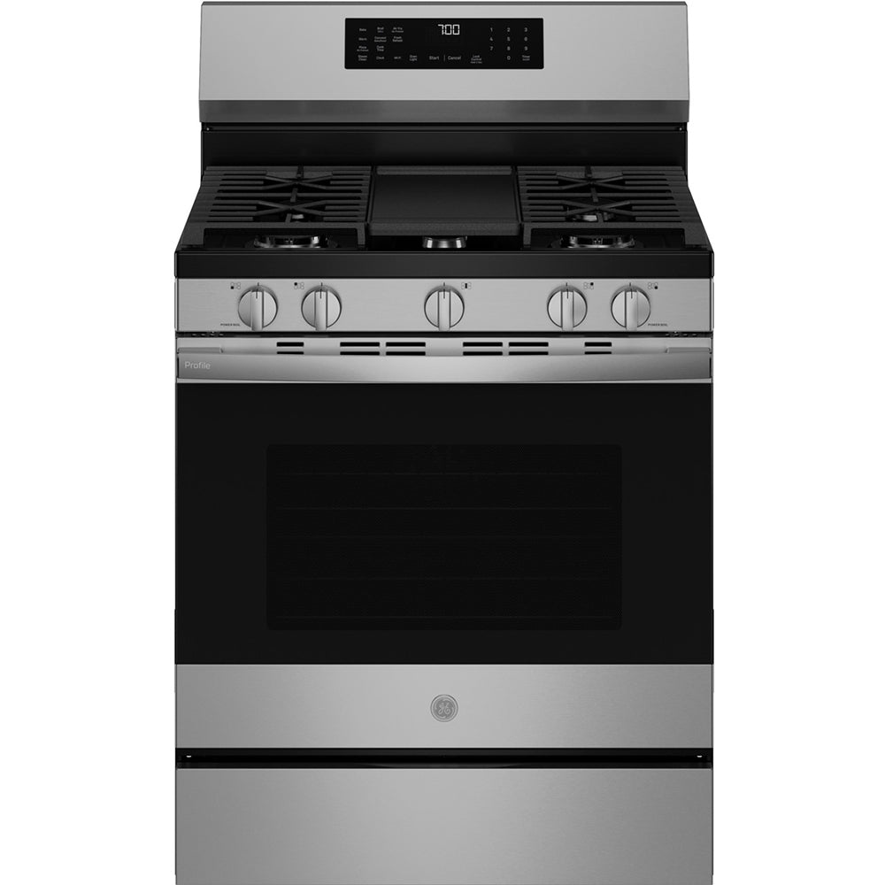 5.3 CuFt Smart Freestanding Convection Gas Range in Stainless Steel with No Preheat Air Fry and EasyWash™ Oven Tray