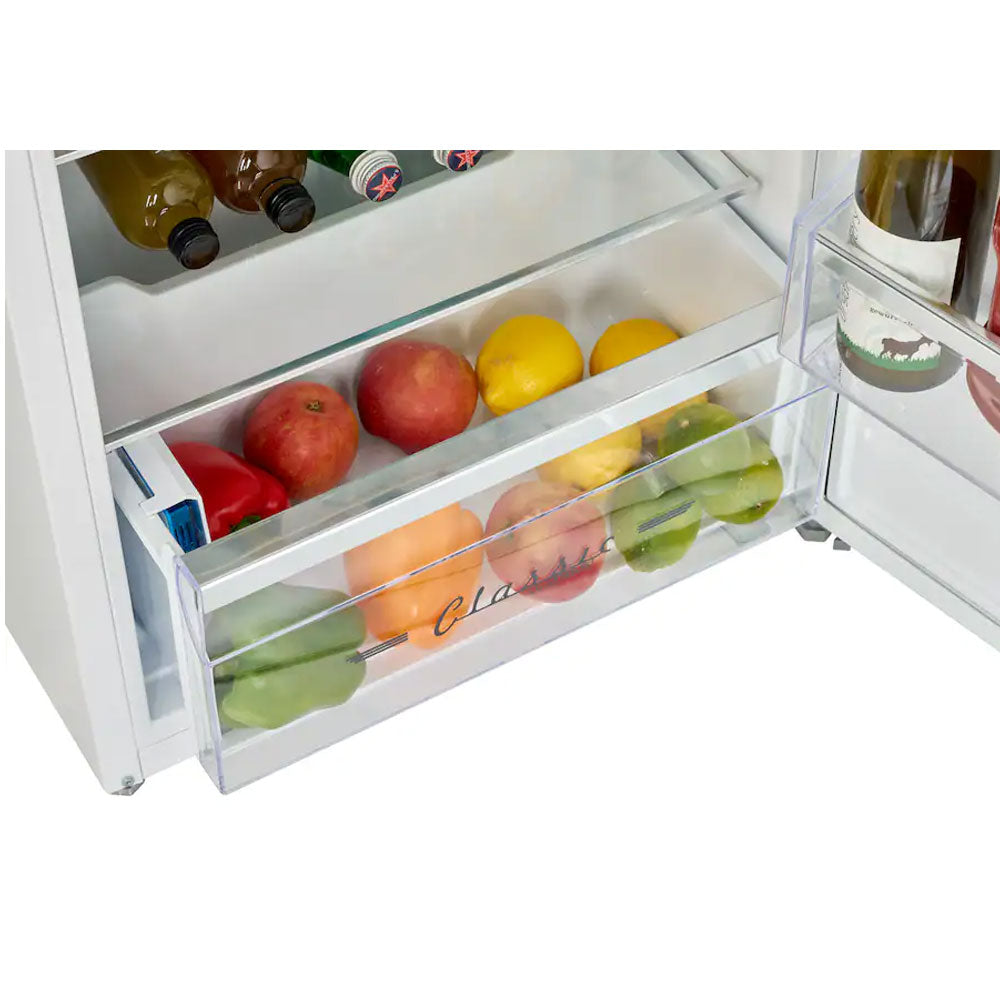 7.5 CuFt Classic Retro Top Freezer Refrigerator in Marshmallow White