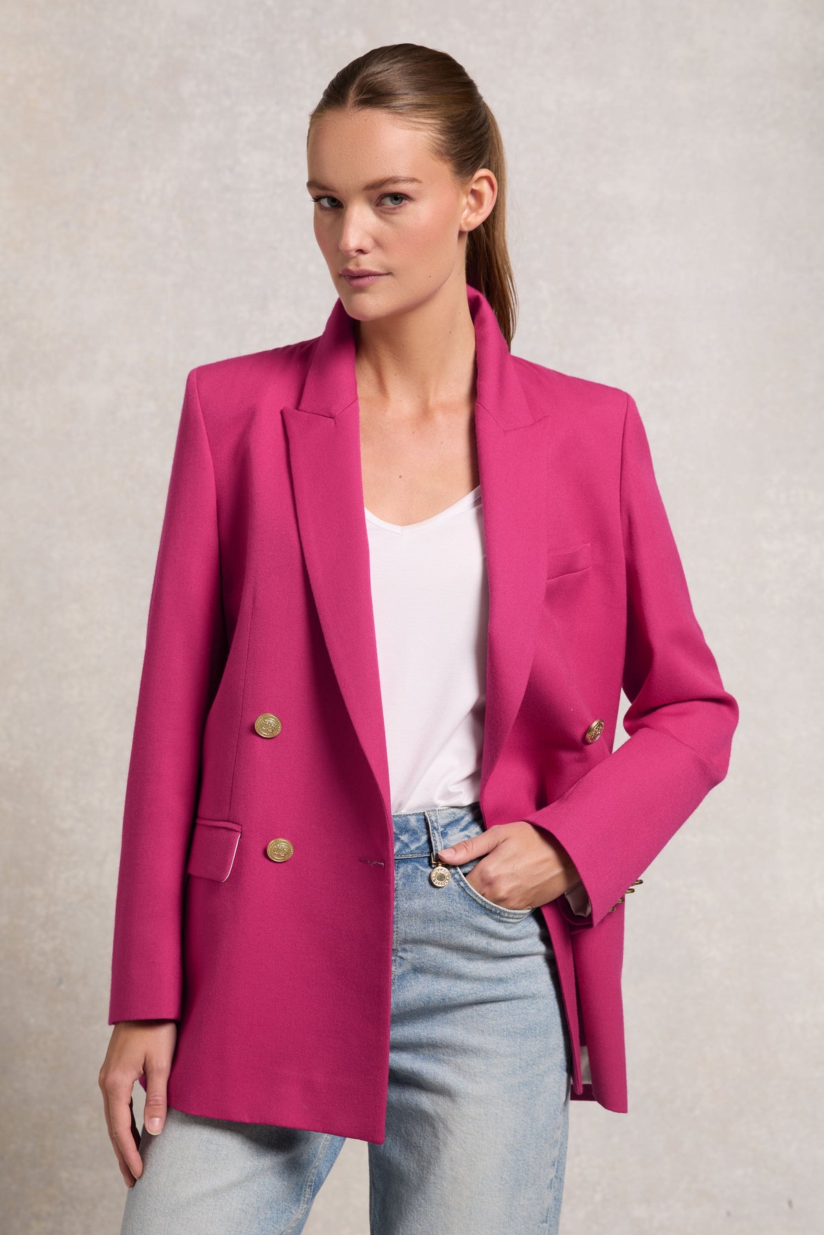 Belgravia Blazer (Hot Pink Barathea)