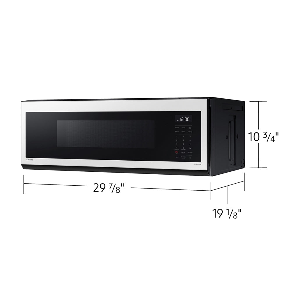 BESPOKE 1.1 CuFt SLIM Over-the-Range Microwave in White Glass