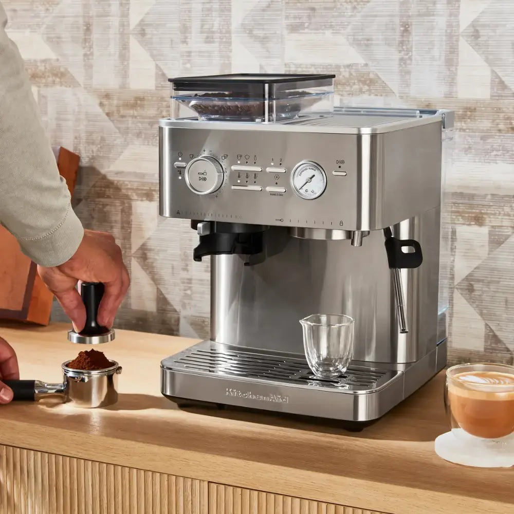 Semi Automatic Espresso Machine with Burr Grinder