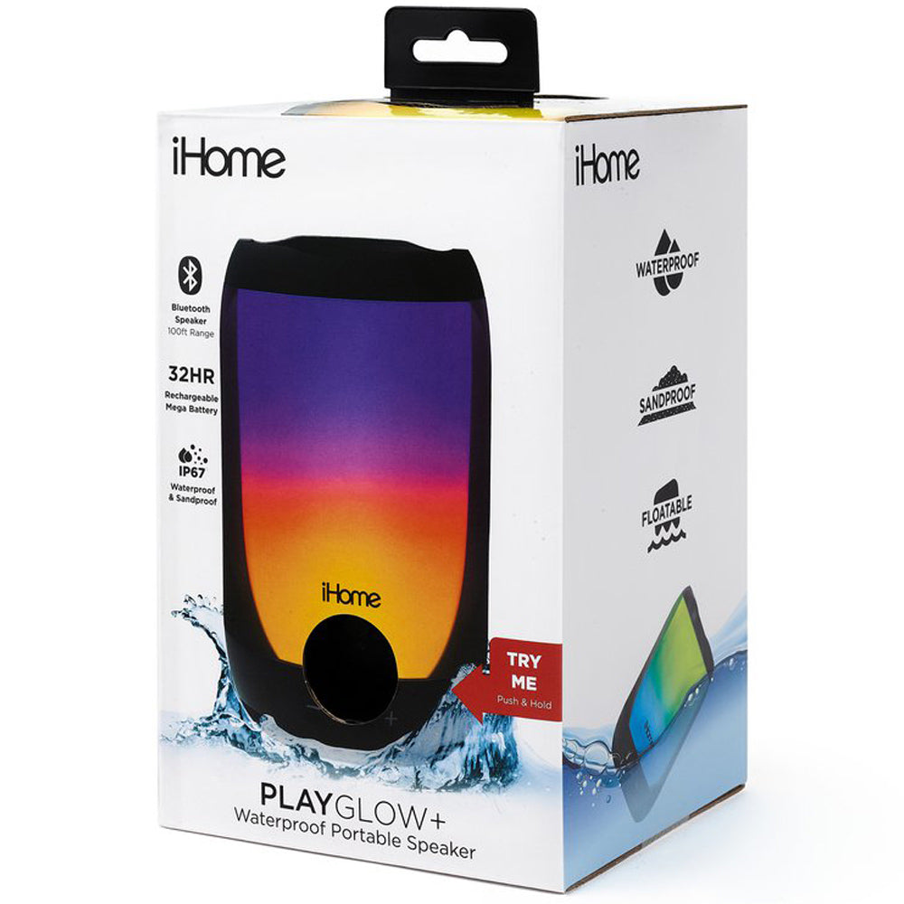 PlayGlow Rechargeable Color Changing Waterproof Bluetooth Speaker with Mega Battery