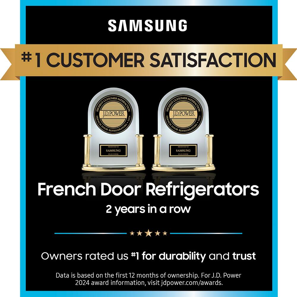 28 CuFt Smart 4-Door French Door Refrigerator in Stainless Steel