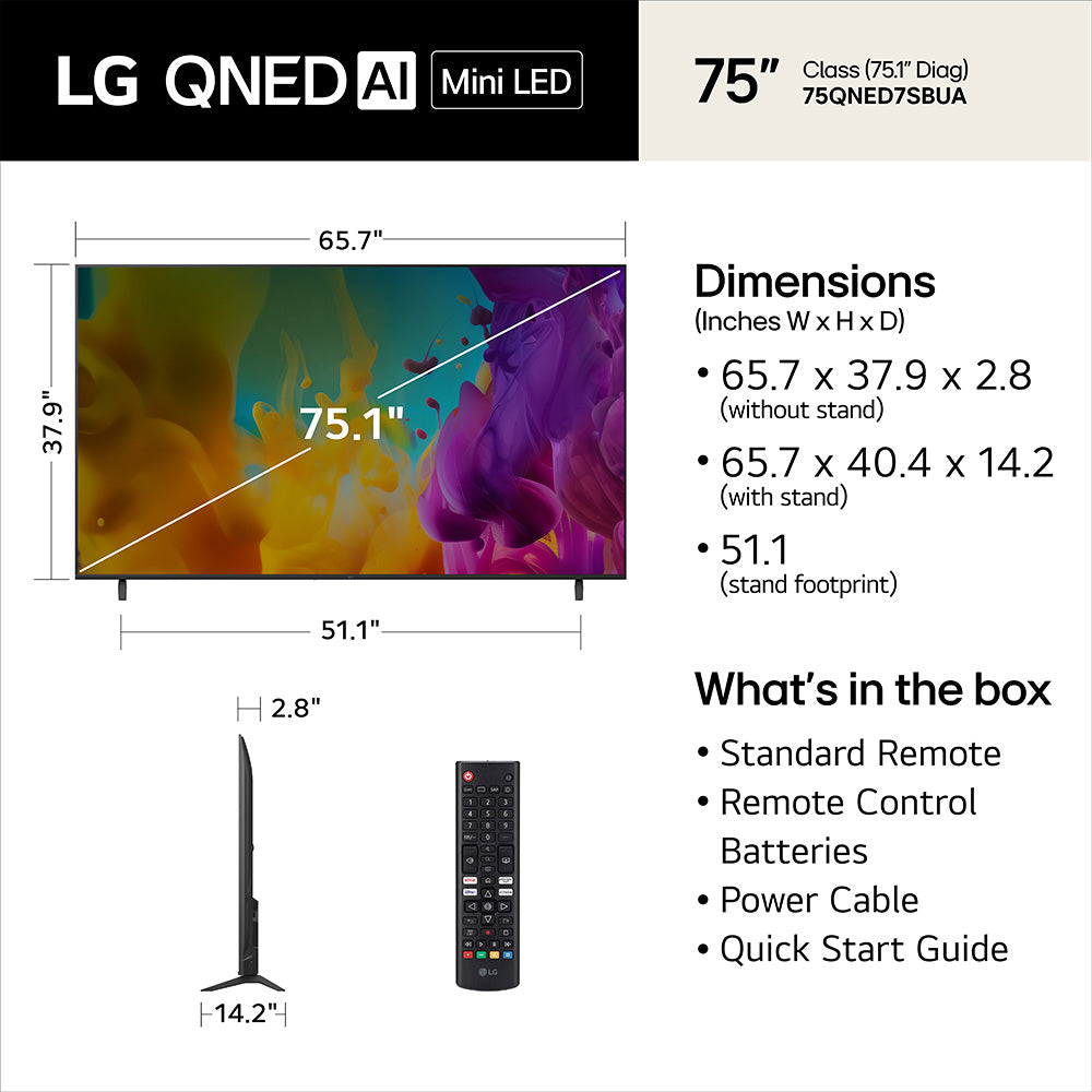 75" Class QNED AI QNED7SB Mini LED 4K Smart TV
