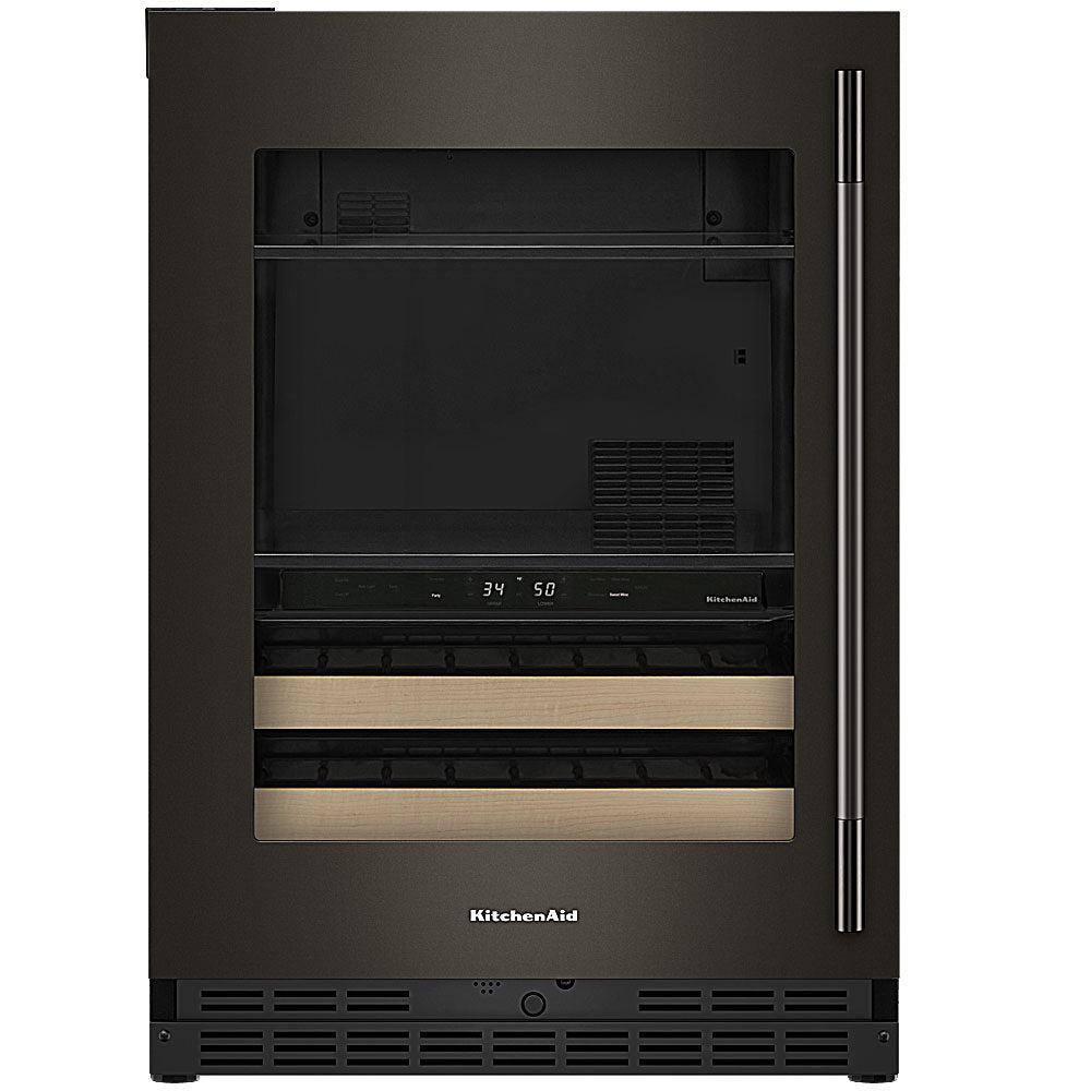 4.8 Cu. Ft. 24" Beverage Center with Glass Door and Wood-Front Racks