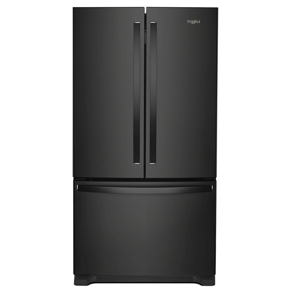 20 Cu-Ft Counter-Depth French Door Bottom Mount Refrigerator - Black