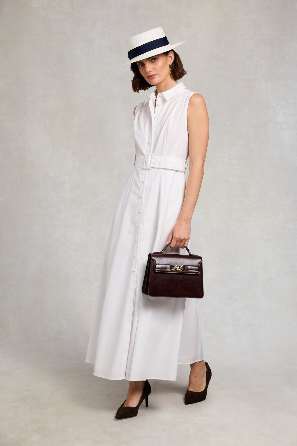 Aimee Sleeveless Dress (White)