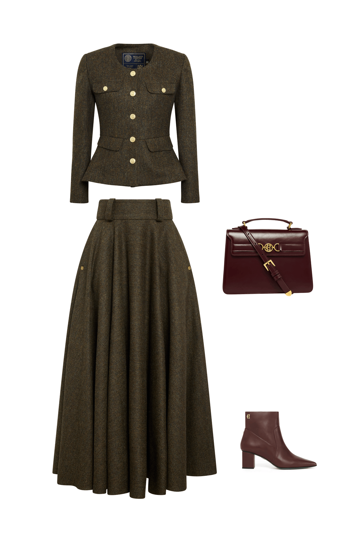 Ali Woods' Cheltenham Look (Dark Green Herringbone)