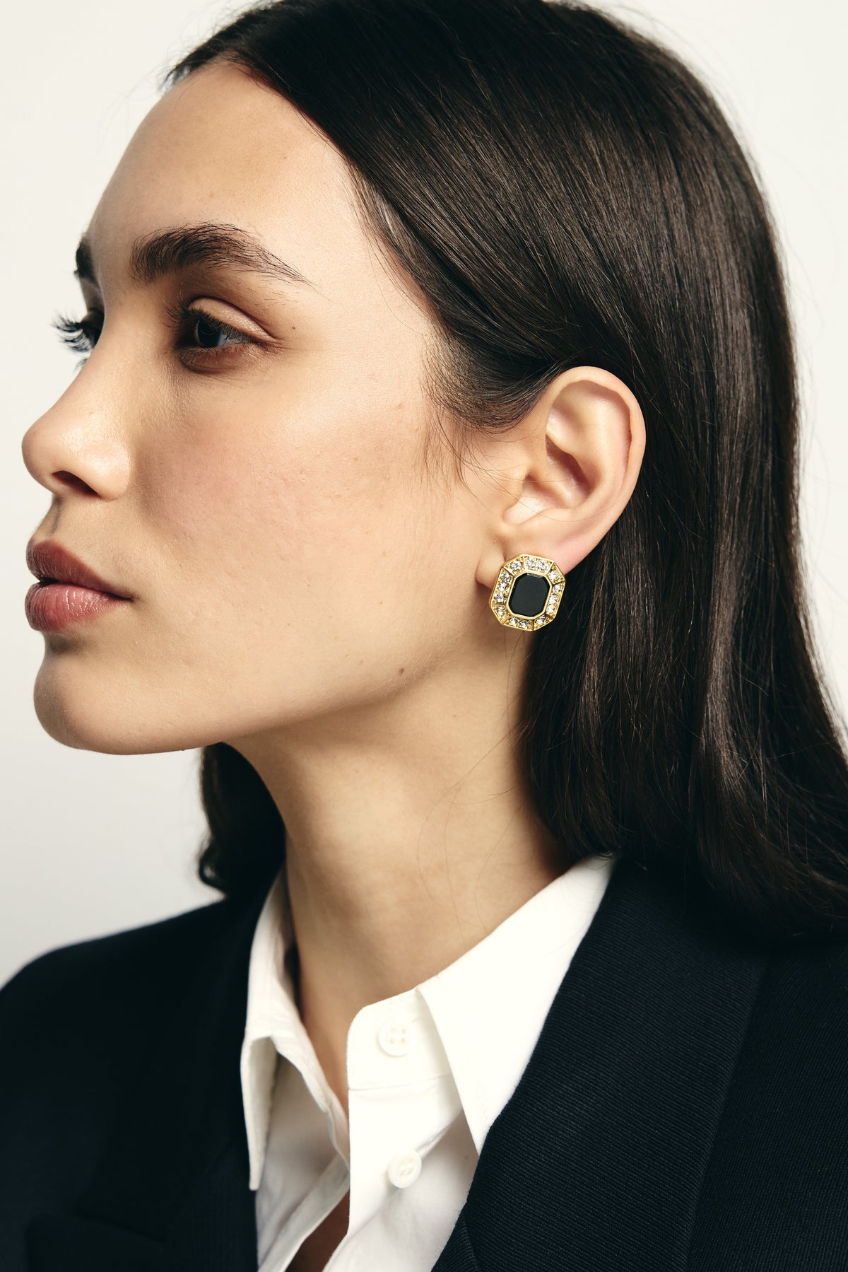 Luxury Clip On Earrings (Onyx Gold)