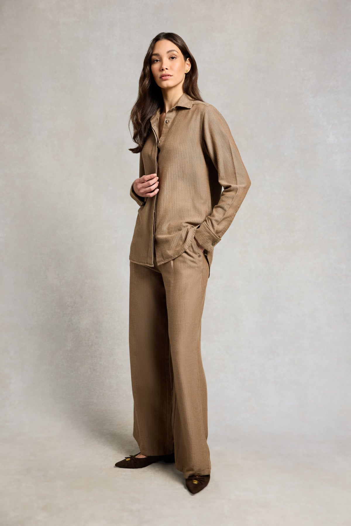 Aster Trouser (Tobacco Herringbone)