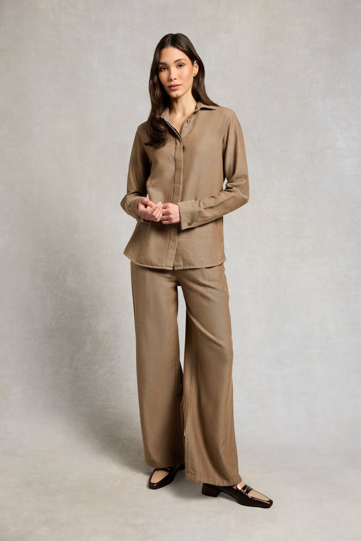 Aster Trouser (Tobacco Herringbone)