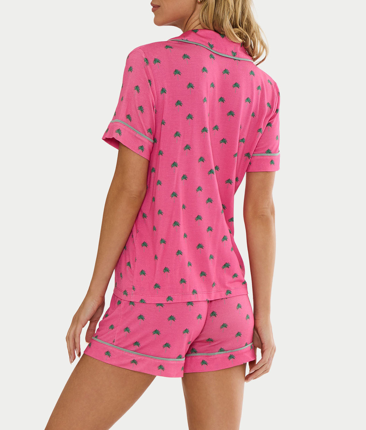 Milena Flamingo Fronds Modal Knit Pajama Set