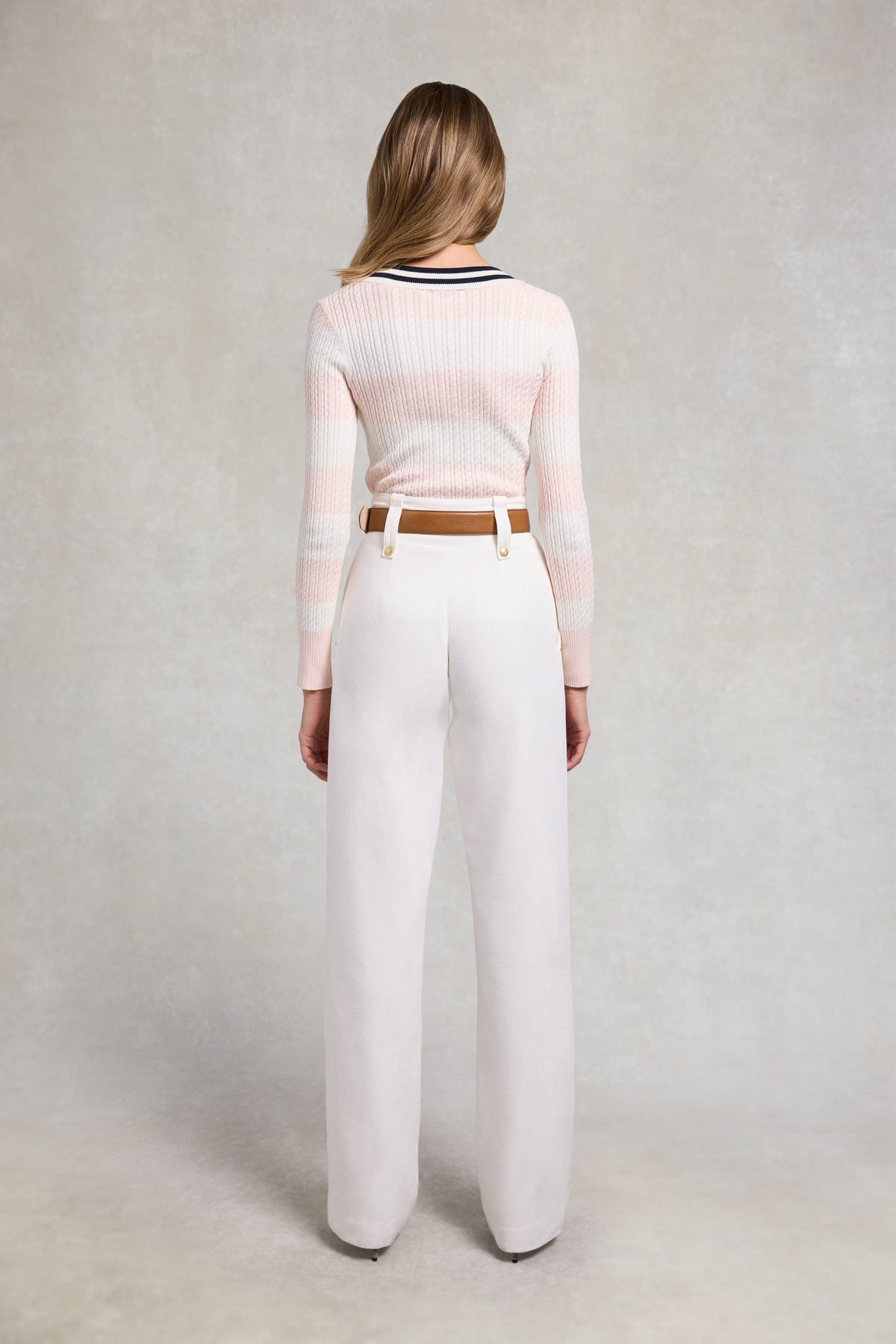 Badminton Knit (Blush Natural Stripe)