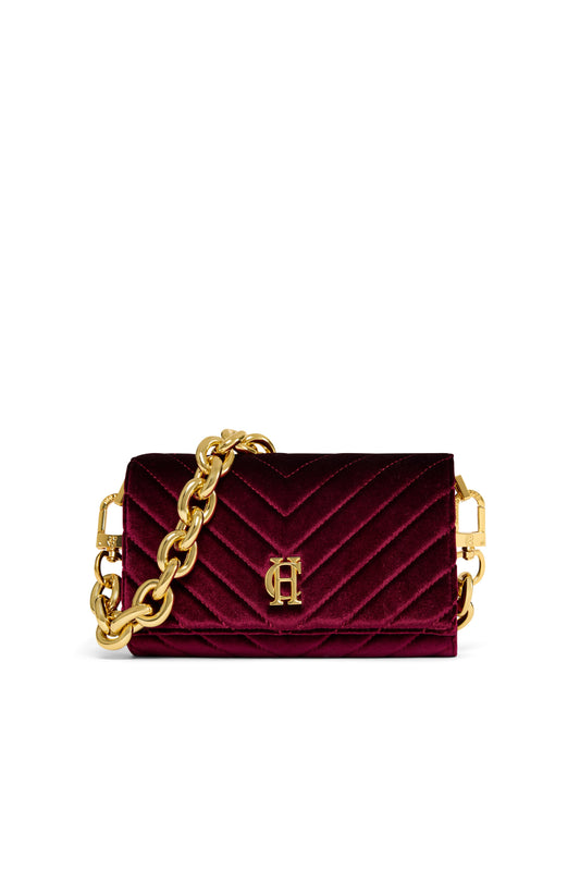 Belgravia Clutch Bag (Merlot Velvet)