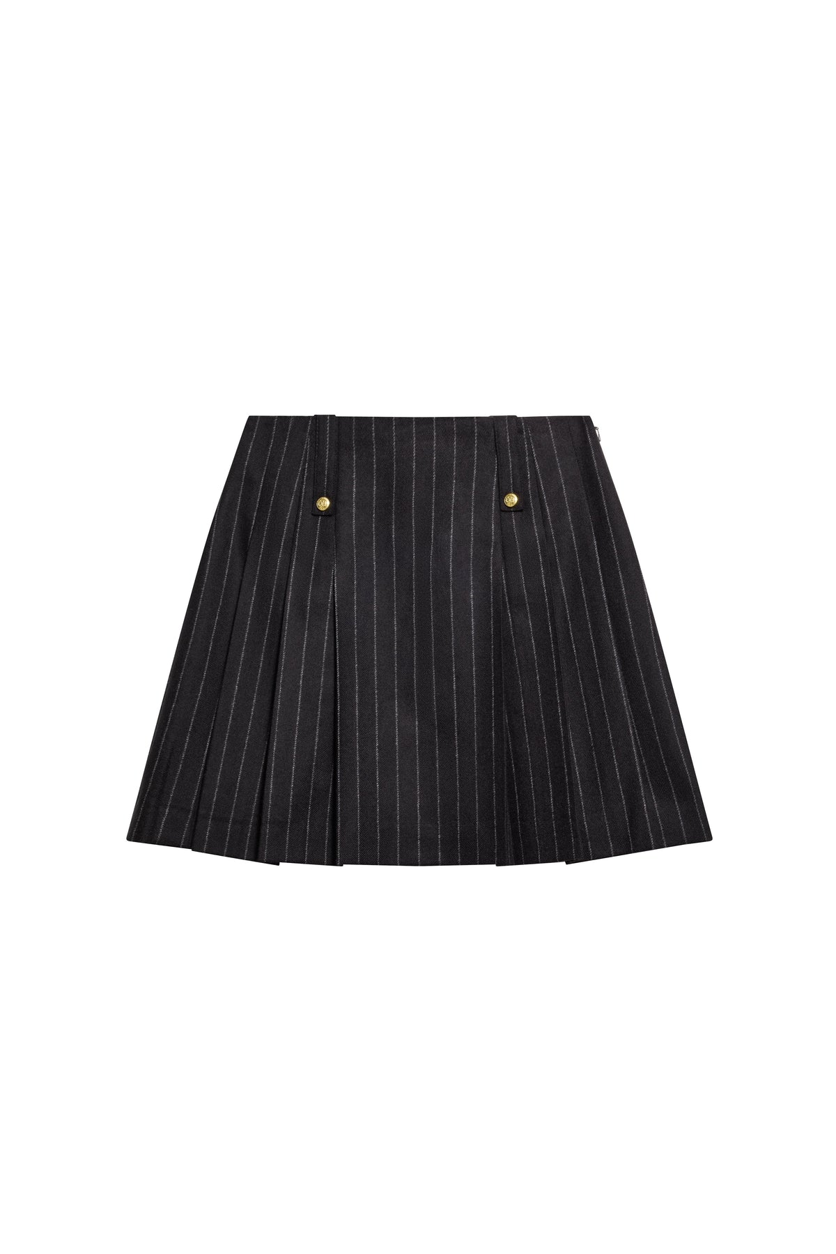 Belgravia Mini Skirt (Black Chalk Pinstripe)