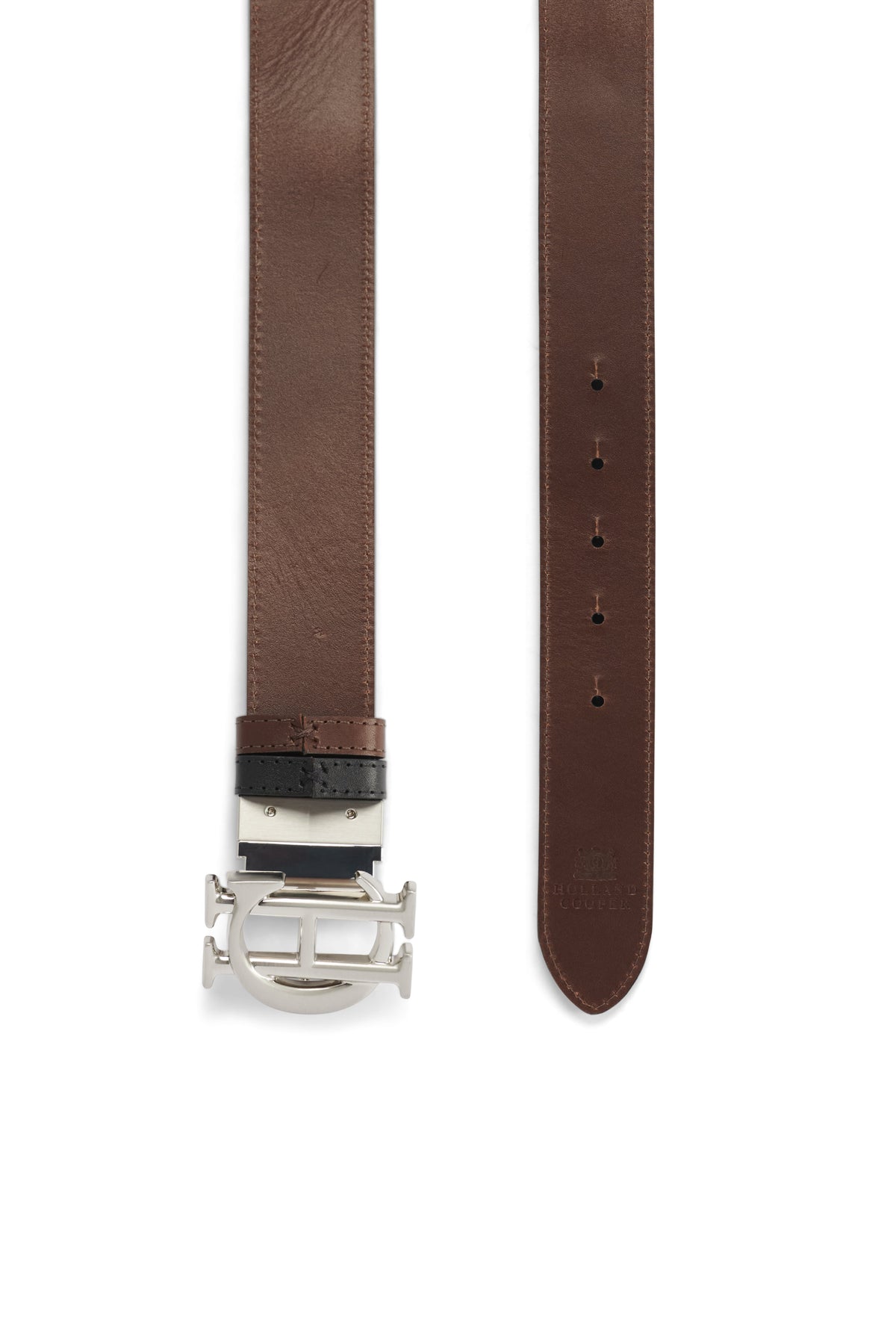 Men's Classic Reversible Belt (Chocolate Black Silver)
