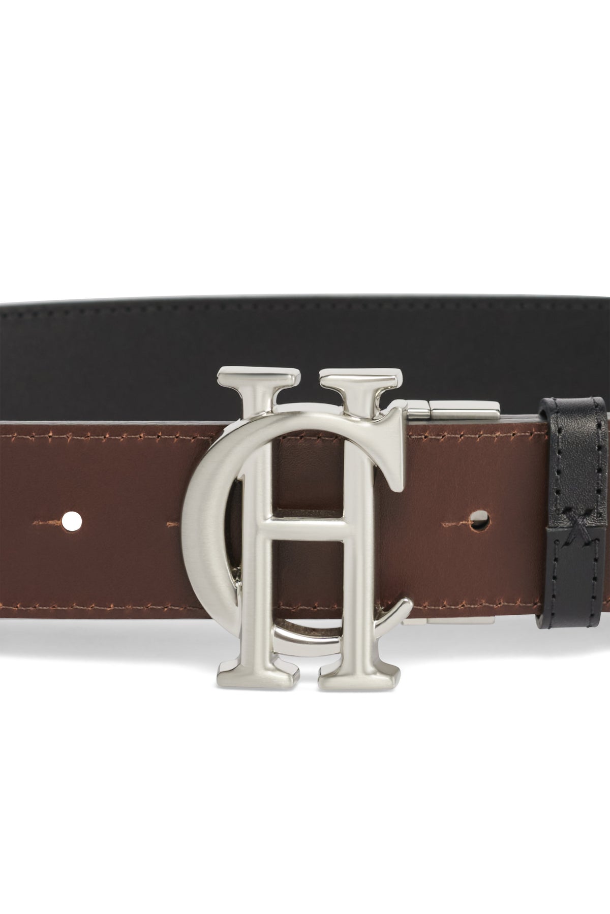 Men's Classic Reversible Belt (Chocolate Black Silver)