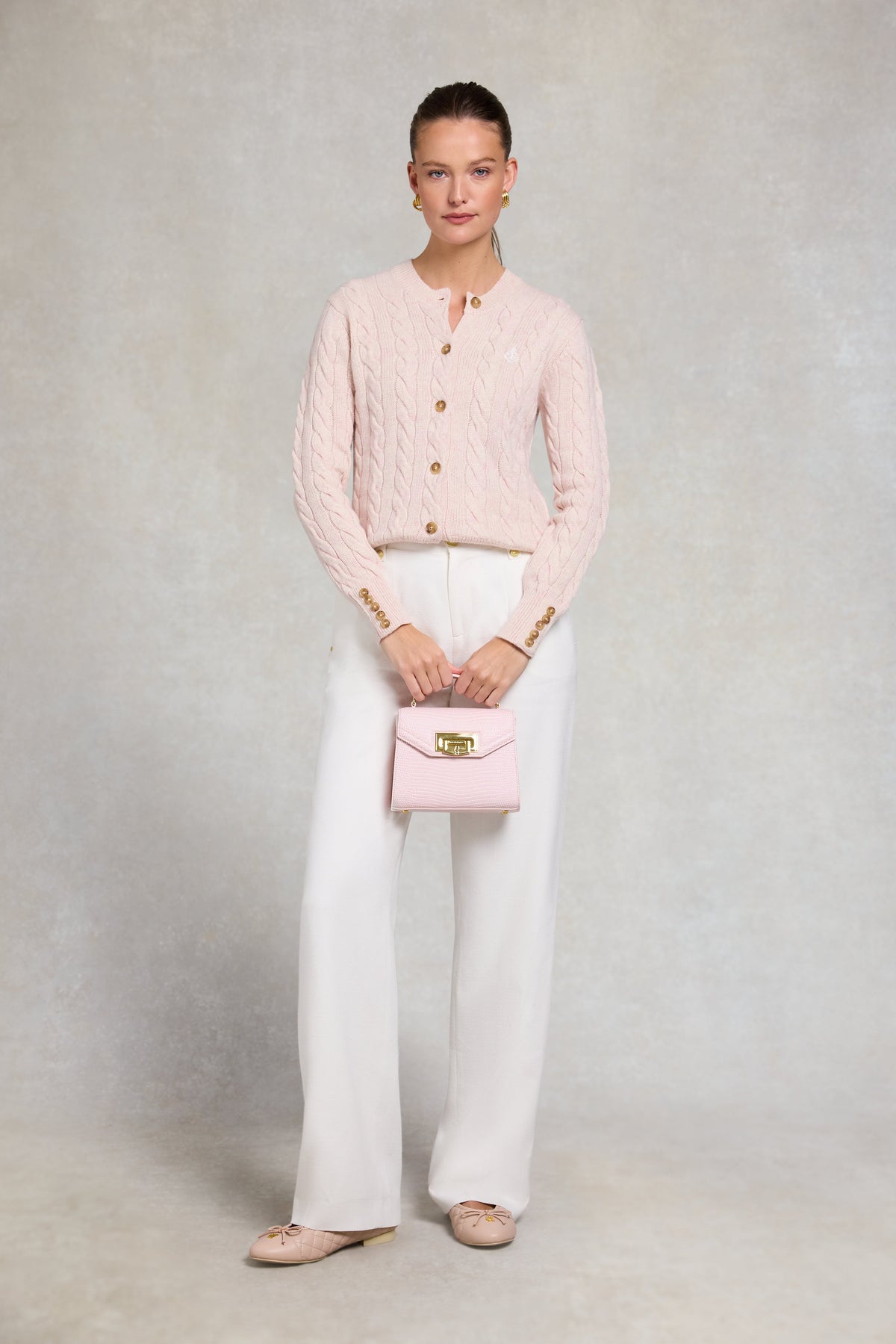 Bourton Cardigan (Palest Pink)