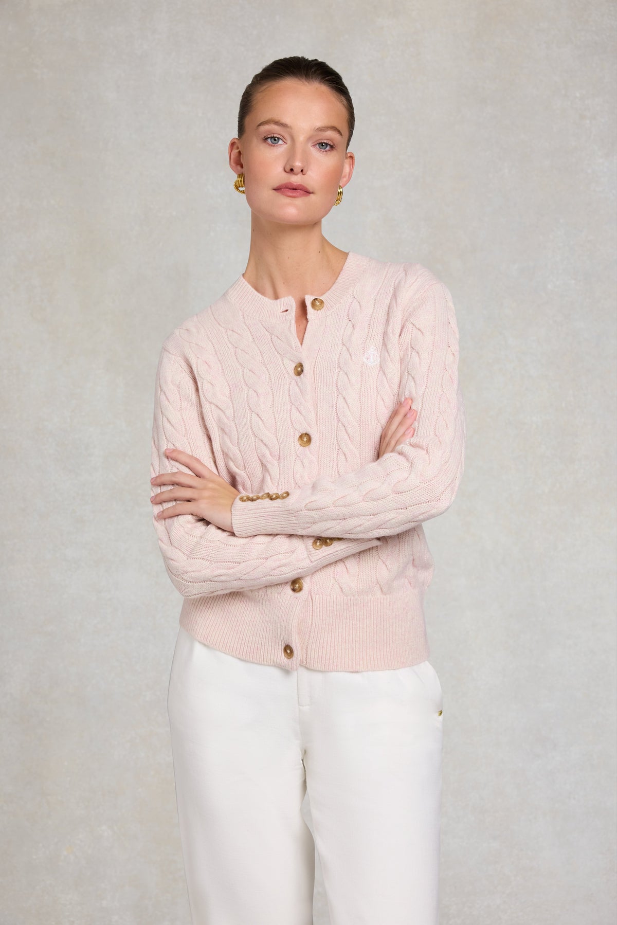 Bourton Cardigan (Palest Pink)