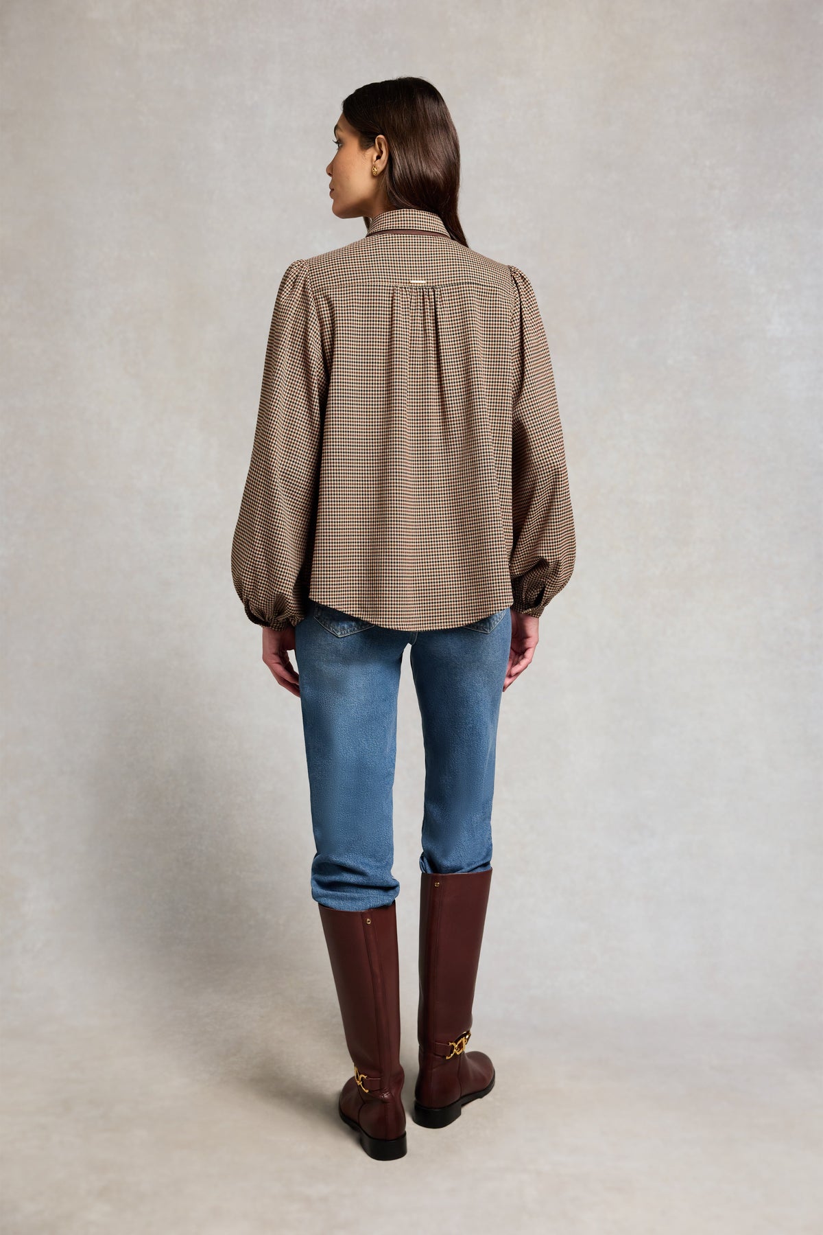 Burford Blouse (Coffee Gingham)