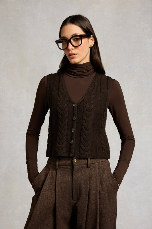 Burford Knitted Tank (Chocolate Marl)