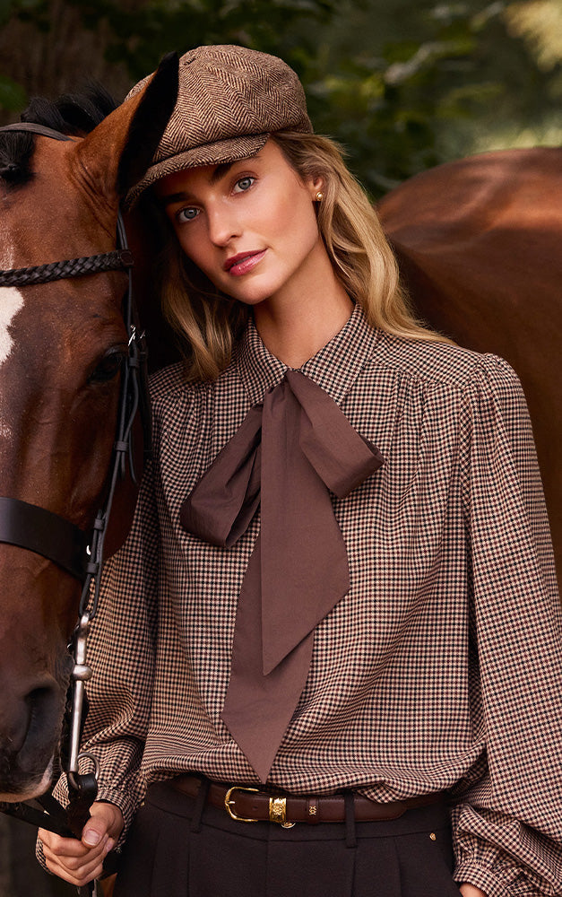 Burford Blouse (Coffee Gingham)