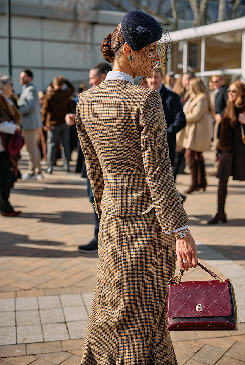Tailored Peplum Maxi Skirt (Abbot Check Tweed)