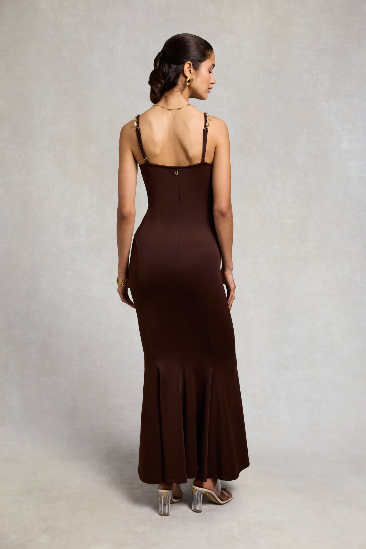 Cameron Cowrie Maxi Dress (Walnut)