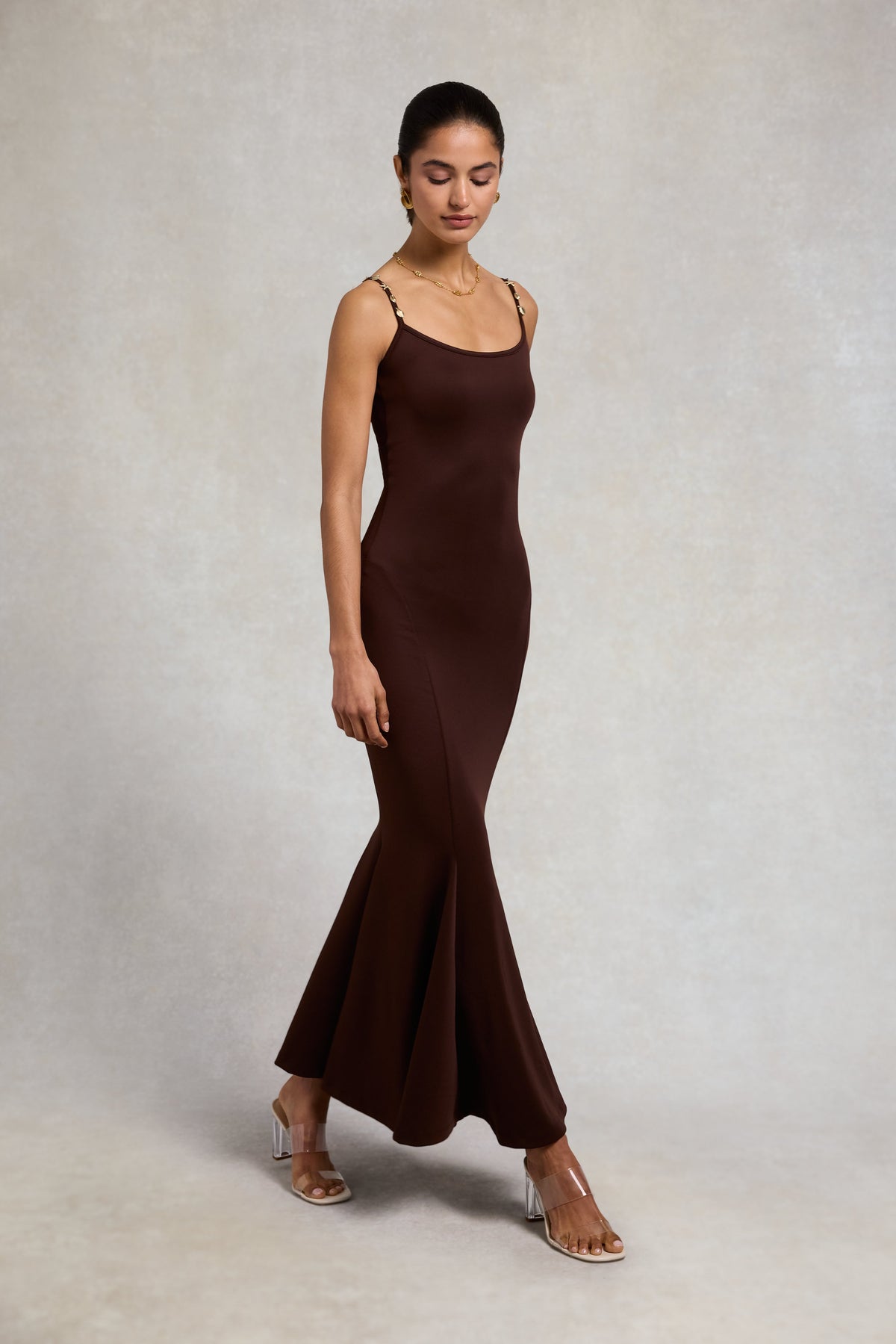 Cameron Cowrie Maxi Dress (Walnut)