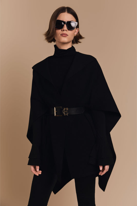 Everett Cape Cardigan (Black)