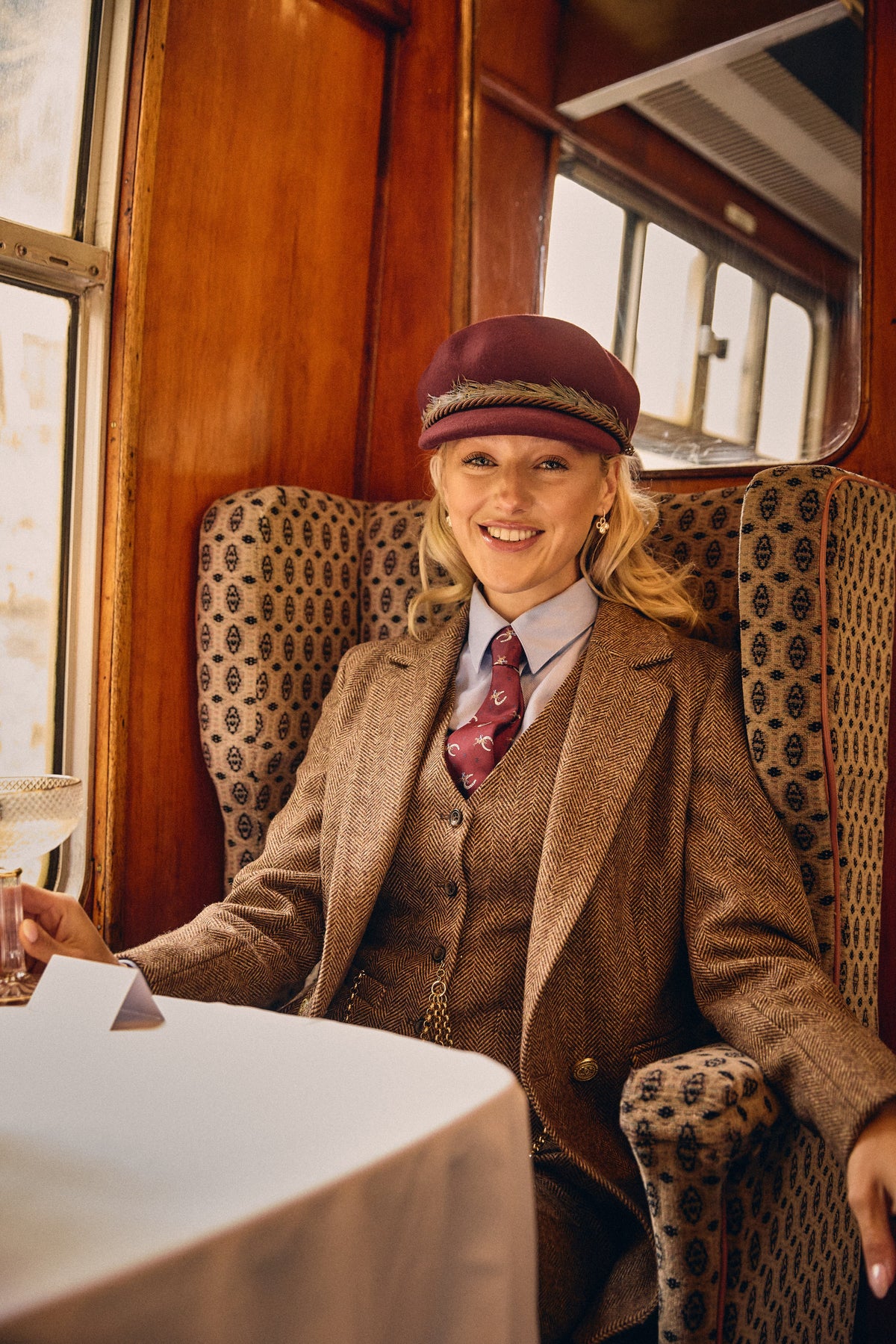 Leonora Smee's Look (Large Scale Brown Herringbone)