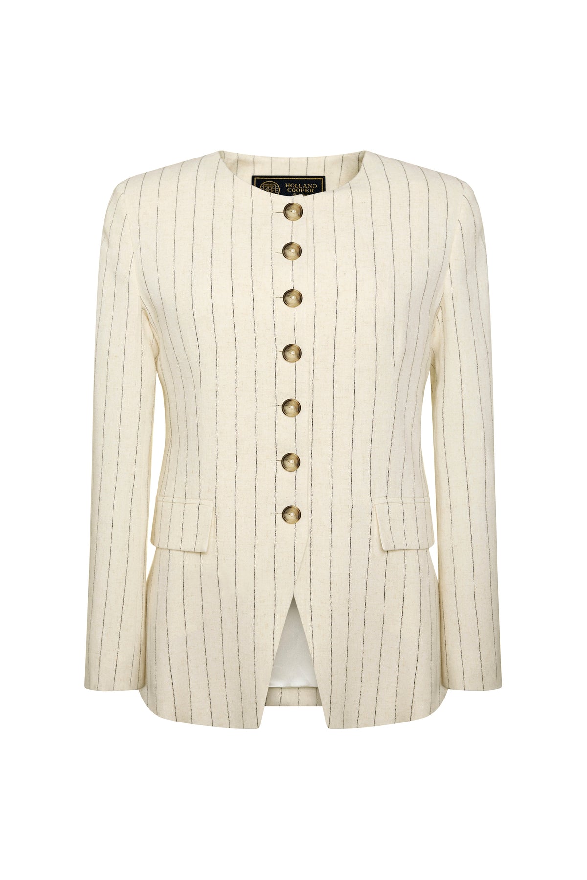 Charlton Blazer (Natural Linen Pinstripe)