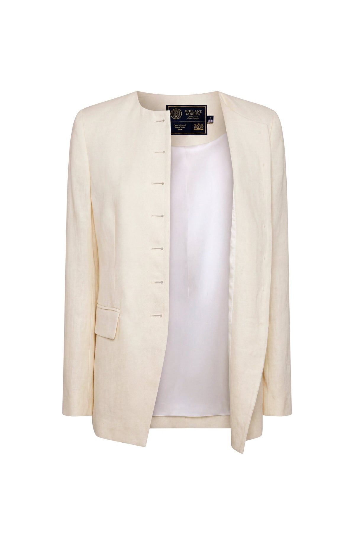 Charlton Blazer (Natural Linen Pinstripe)