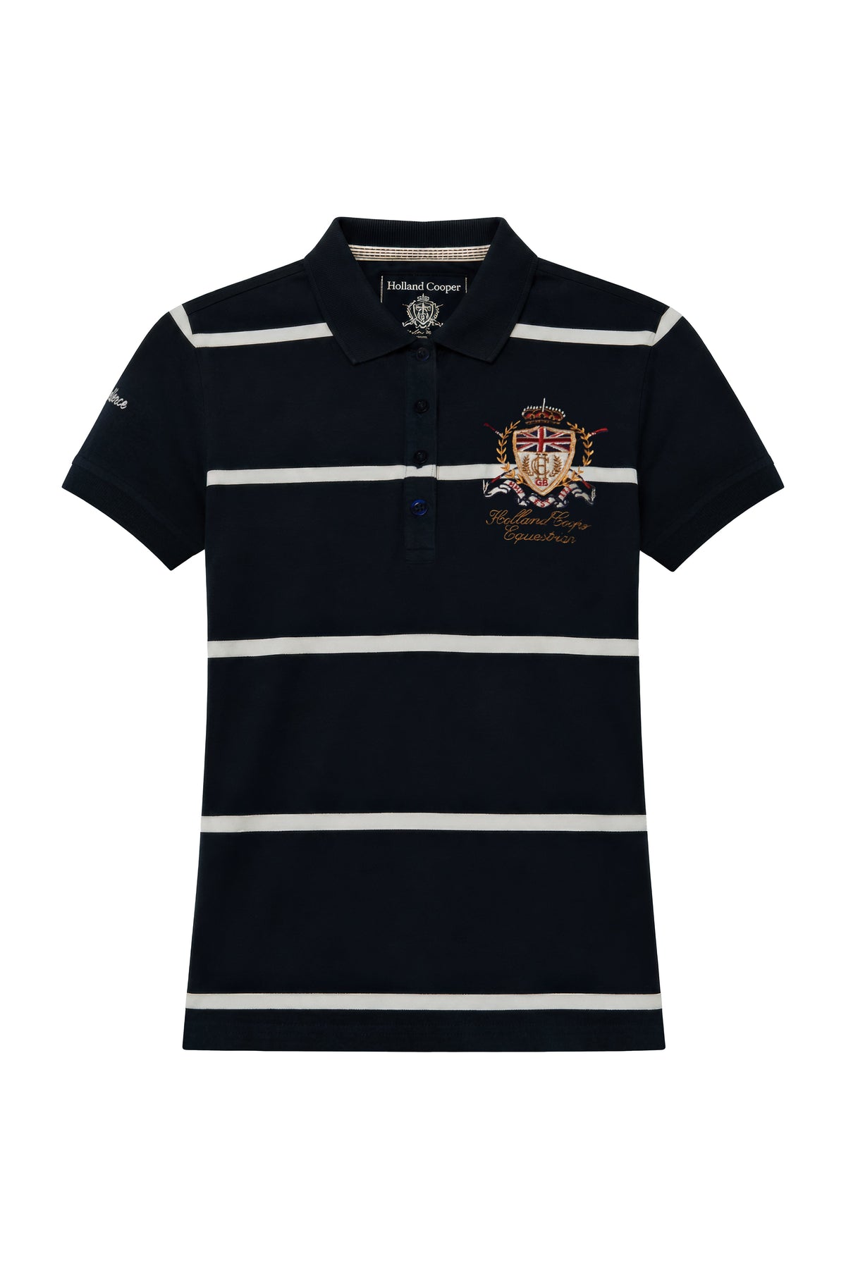 Heritage Short Sleeve Stripe Polo Shirt (Ink Navy)