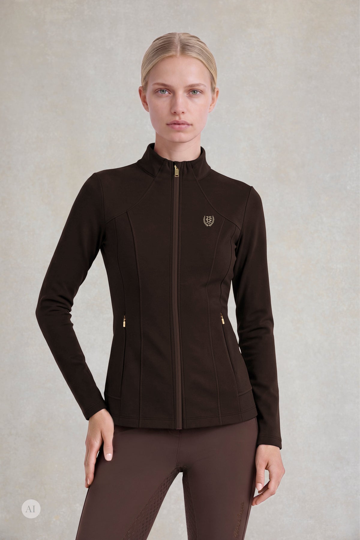 Chiltern Zip Training Top (Chocolate)